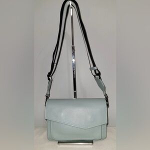 Botkier NY Cobble Hill Pebbled Leather Crossbody Bag Seafoam Blue